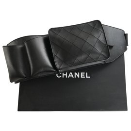 Chanel-CHANEL SAC CEINTURE NOIR / MODÈLE RARE-Noir