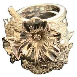 Autre Marque Anel de ouro branco e diamante Branco