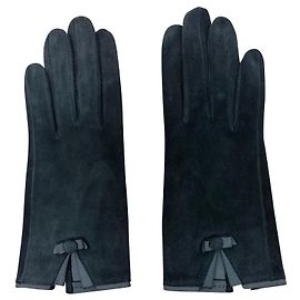 Hermès Gloves Navy Blue Deerskin Navy blue