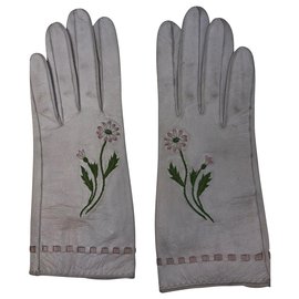 Hermès Lederhandschuhe creme Creme