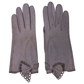 Hermès Leather Gloves Cream Cream