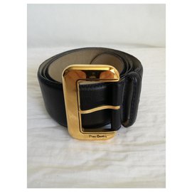 Pierre Cardin-Beautiful belt "Pierre Cardin" woman in black leather T42/44-Black