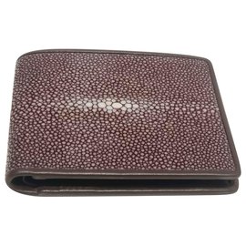 Autre Marque-Wallet in chocolate stingray-Light brown
