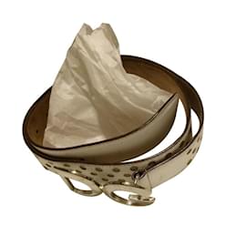Dolce & Gabbana White Leather Belt White