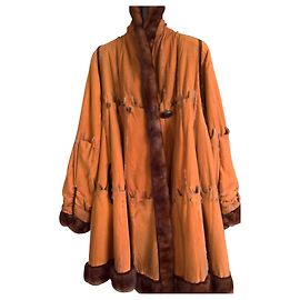 Fendi Mink Fur Coat Orange Orange