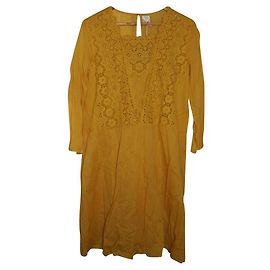 Des Petits Hauts Baumwollkleid Senfgelb Senf