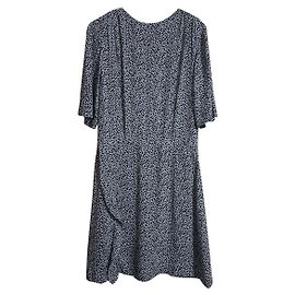 & Other Stories Viskose Kleid Schwarz Hellblau Schwarz Hellblau
