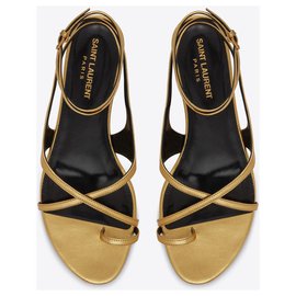 Saint Laurent-SAINT LAURENT GIA NU FEET IN SMOOTH LEATHER-Golden