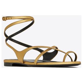 Saint Laurent-SAINT LAURENT GIA NU FEET IN SMOOTH LEATHER-Golden
