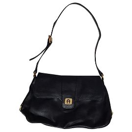 Aigner Etienne Handbag Black Leather Black