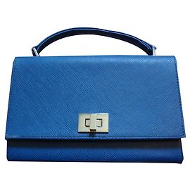 Autre Marque Mini pochette en toile enduite bleue Bleu foncé