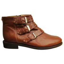 Russell & Bromley-bottines studded Russel & Bromley-Marron clair