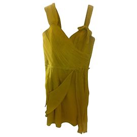 Robe en soie Vera Wang couleur chartreuse Jaune