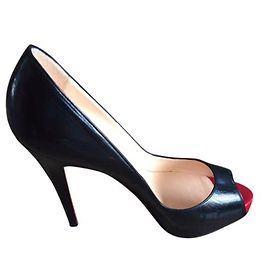 Christian Louboutin Escarpins Louboutin Very Prive Cuir Mate Rare Noir