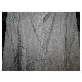 Giorgio Armani-GIORGIO ARMANI giacca in seta e lino metallizzato-Grigio