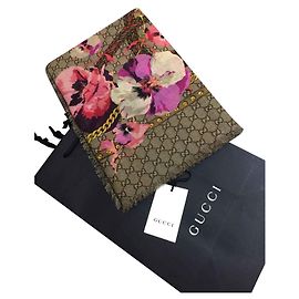 GUCCI SCIARPA FLOREALE NUOVA Rosa Multicolore Beige