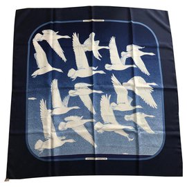 Hermès-Migratory birds-Navy blue
