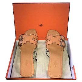 Mules Hermès Remake Beige
