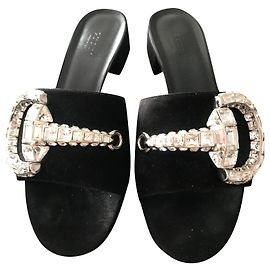 Gucci Mules Black Deerskin 37 Black
