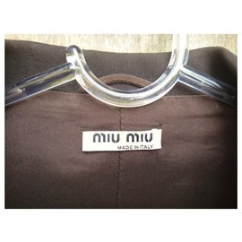 Miu Miu-Miu Miu jaqueta de cor chocolate-Castanho escuro