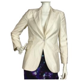 Zara cream wool silk jacket Cream