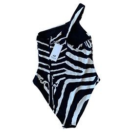 Marni For H&M Einteiliger Badeanzug mit Zebradruck in Schwarz und Ecru Schwarz