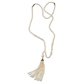 Colar Tiffany & Co Gatsby de pérolas e prata Eggshell Fora de branco