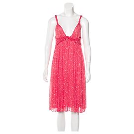 Robe en soie Glenn Diane Von Furstenberg rouge beige Taille 8 Rouge