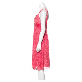 Diane Von Furstenberg-Vestido de seda de Glen nos 8-Vermelho