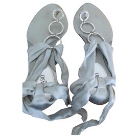 Sandali Azzaro in seta argento Argento