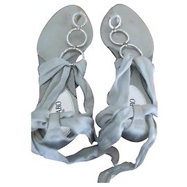 Sandalias Azzaro de seda plateadas Plata