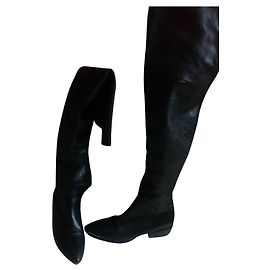 Vic Matié Black Lambskin Boots Black