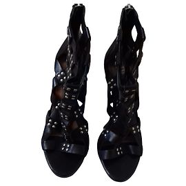 Sandali Balmain in pelle nera 38 Nero