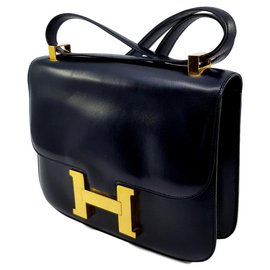 Hermès-Constance 23 caja de cuero negro-Negro