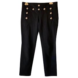 Gucci Pantalón de algodón negro estilo marinero. Negro