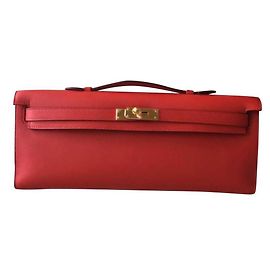 Hermès Pochette taillée Kelly Hermes Red Vermillon GHW Rouge