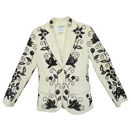 chaqueta de chloé totalmente bordada Blanco