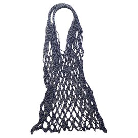 Céline Cotton Net Bag Blue White White Blue