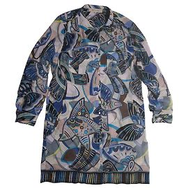 Camisa longa Gerard Darel de seda e algodão Multicor