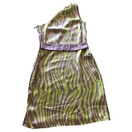 Guess Vestidos Verde Gris Estampado de cebra
