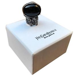 Arty Yves Saint Laurent schwarzer Ring Schwarz Silber