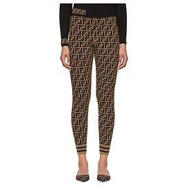 Fendi leggings monogram Cioccolato
