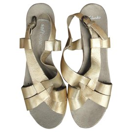 Clarks-Sandálias Clarks "sftwear"-Dourado