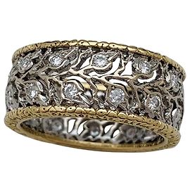 Anello Buccellati modello "Eternal Ramage", due ori e diamanti. Altro