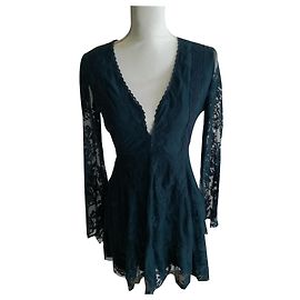 Free People Blue Nylon Dress Blue