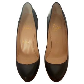 Christian Louboutin neoFilo Black Patent Leather Heels 37 Black