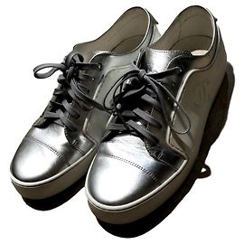 Chanel Argento e sneakers bianche EU39 Argento Bianco