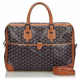 Goyard Black Goyardine Ambassade MM Briefcase Black Multiple colors