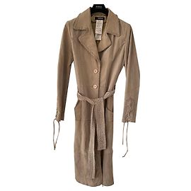 Morganne Bello Beige leather coat clench Beige