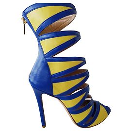 Autre Marque Openwork heels with stiletto heels. Blue Yellow
